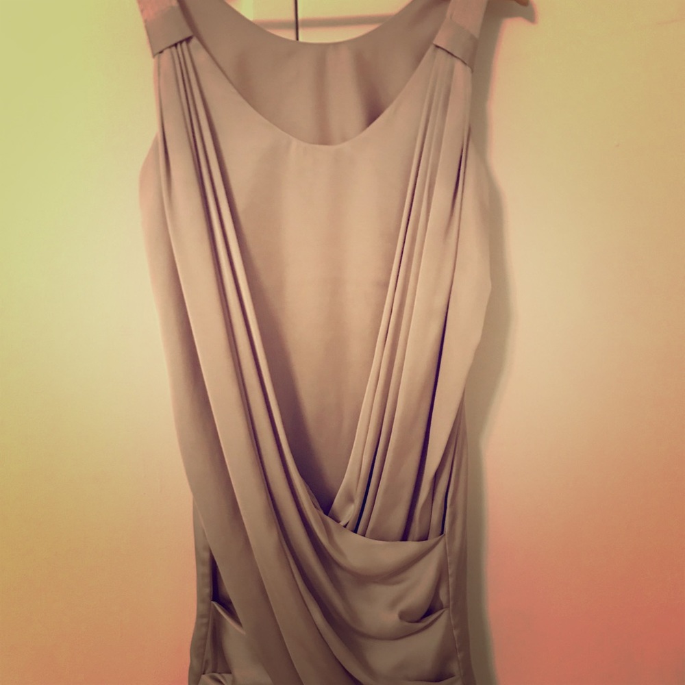 Silky pewter, silver, light gray dress - Small